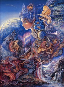 大衆的なファンタジー Painting - JW の女神 一度は青い月に ファンタジー